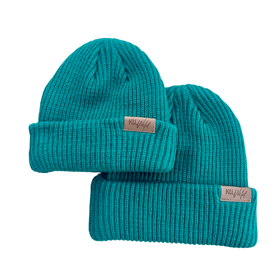 L.L. Bean Teal Knit 100% cashmere beanie The Deep teal classic beanie – Lelsloom main image 2