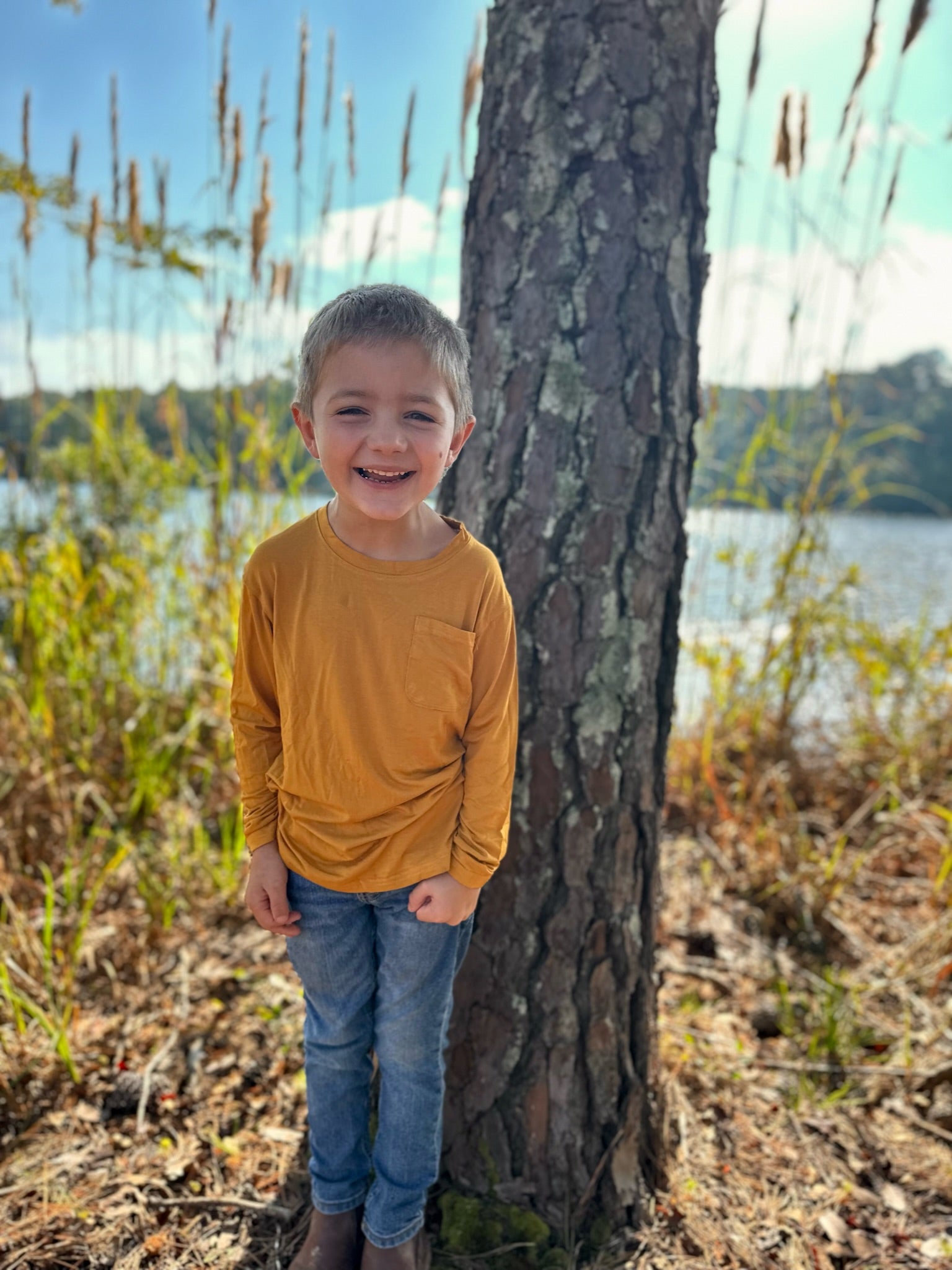 Fall bamboo long sleeve -burnt orange – Keep the Littles Wild